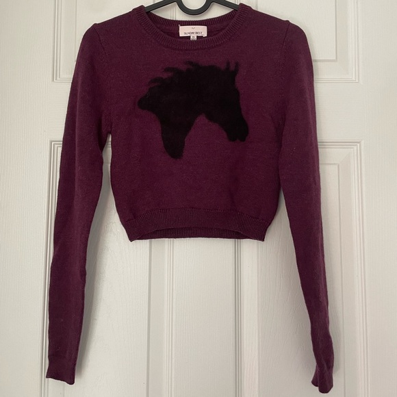 Aritzia Sunday Best STEEL SWEATER Taylor Swift Aritzia Horse Head Sweater - Picture 3 of 6